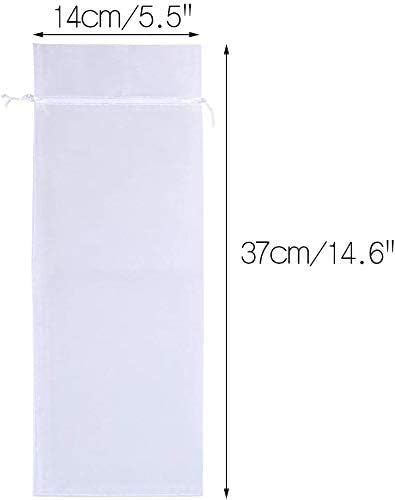 G2PLUS 30PCS White Organza Wine Bottle Bags 750ml Wine Gift Bags with Drawstring for Gift Wrapping Wine Bottles - 14 x 37CM - Image 3