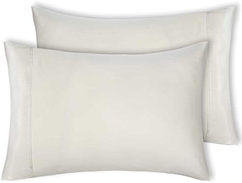 400 Thread Count 100% Cotton Pillow Cases, Beige King Pillowcase Set of 2, Long - Staple Combed Pure Natural Cotton Pillows for Sleeping, Soft & Silky Sateen Weave Bed Pillow Covers