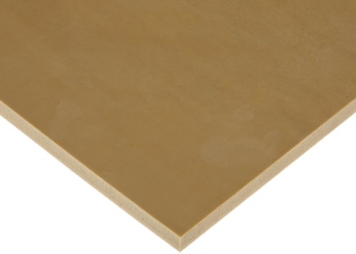 Natural (Gum) Rubber Sheet, 40A Durometer, Smooth Finish, No Backing, Tan, 1/16