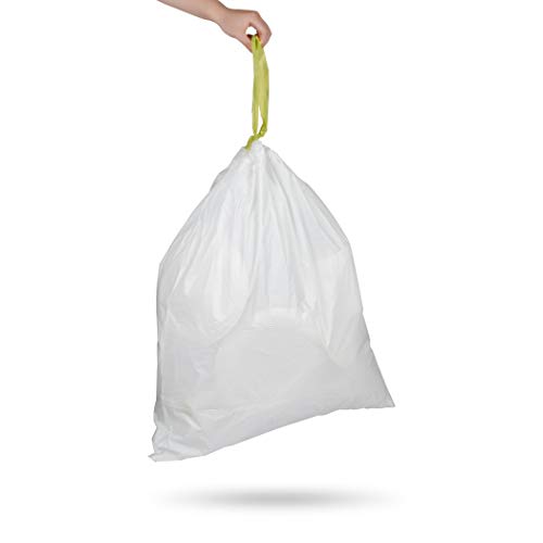 NINESTARS Extra Strong White Trash Bag w/Drawstring Closure, 10 Gal