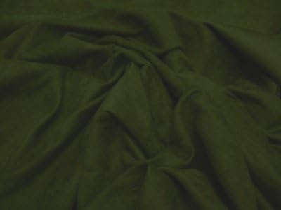 Olive Stretch Cotton Velvet Fabric 58" By the Yard