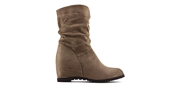 Modelisa - Bota Cuña Caña Arrugada Mujer : Amazon.es: Zapatos y complementos
