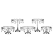 Victoria Silver Cake Stand Set of 5, Round Glass Plate Metal Dessert Cupcake Pedestal Wedding Party Display with Crystals