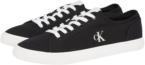 Baskets Vulcanisées Homme Canvas Basses, Noir (CK Black/Bright White), 42