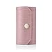 Vlando Small Travel Jewelry Roll Organizer, Leather Jewelry Holder Pouch for Daily Jewelry Storage and Carrying, Pink