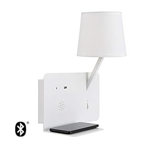LEDKIA LIGHTING Wandlamp Bohr met Bluetooth luidspreker en USB-speler LED Wit