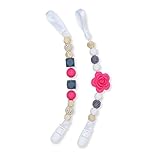 Pacifier Clips for Baby Kids - 2 Packs Pinky Clips for Universal Strap, Holder, Leash for Teether & Pacifiers