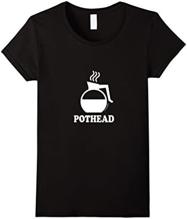 Women's Pothead Coffee Lovers funny tee (regular fit) Large Black