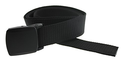 Trekker Metal Free Ratchet Buckle Web Belt Made in USA by Thomas Bates (Black)