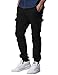 Match Men's Regular Fit Chino Jogger Cargo Pant (32W x 32L, 6539 Black)