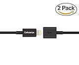 Lightning Extension Cable (2 Pack, 3 foot black) for iPhone 6, 6S, Plus, 7; Pass Video, Data, Audio Through Male to Female 8-Pin Cable. Dock Connector Extender Extension Cable for Lightning …