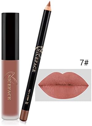 Cosmetic Lipliner Pen Pencil + Matte Lip Gloss Fashion Makeup Waterproof Hot A (G)