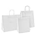 GSSUSA 150PCS White Kraft Paper Bags with Handles Gift Bags Assorted Sizes,8x4.25x10& 10x5x13& 16x6x12 50Pcs Each,White Gift Bags with Handles Bulk Gift Bags for Small Business,Craft Merchandise Bags