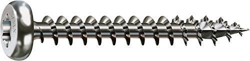 SPAX Universalschraube aus Edelstahl rostfrei A2, 5,0 x 30 mm, 200 Stück, T-STAR plus, Halbrundkopf, Vollgewinde, 4CUT…