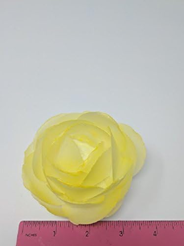 3D Edible Rice Rose Paper Flower for Cake Decoration, 3D Cake Toppers, Yellow.