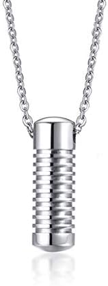 SXSHYUJE Women Necklace Titanium Steel Necklace, Bullet Pill Container Necklace Waterproof Medicine Pill Organizer Charm Pendant Pill Box Case for Outdoor Travel Necklace, silvery