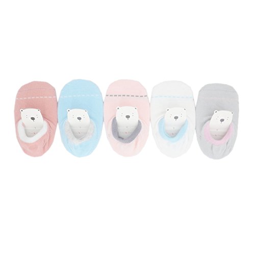 Unisex Baby Toddler No Show Non Skid Slip Heel Grip Low Cut Cotton Socks for Boys and Girls (Pack of 5/10) (S 2-4T, 5 Pack)