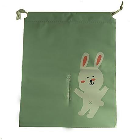 Belle Dura Folding Sport Backpack Drawstring Bag for Floding Wagon Home Travel Storage Use with Rabbit Green