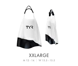 TYR Hydroblade Swim Training Fins, Clear, XX-Large