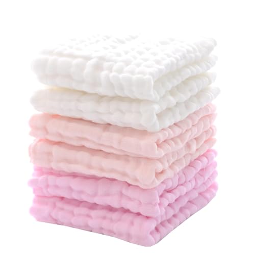 Cotton washcloths, face Cleaning Cloths,Bath Small Towels,6 Pack, 12x12 Inches