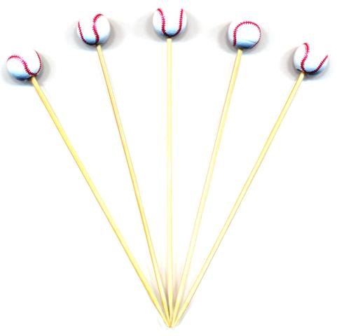 Baseball Appetizer or Sandwich Picks/Swizzle Stick - 4 3/4" - 100ct