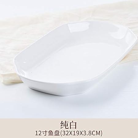 CZDXM Plato de Porcelana Grande Plato de Pescado vajilla de ...