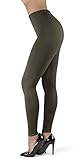 SATINA High Waisted Ultra Soft Full Length Leggings | 1" Waistband | 22 Colors | One Size & Plus Size (One Size, Olive)