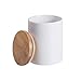 Lucky Goddness 10 fl oz Airtight Ceramic Sugar Bowl with Seal Bamboo Lid, Porcelain Sugar Container Food Storage Jar with Label for Coffee, Tea, Kitchen