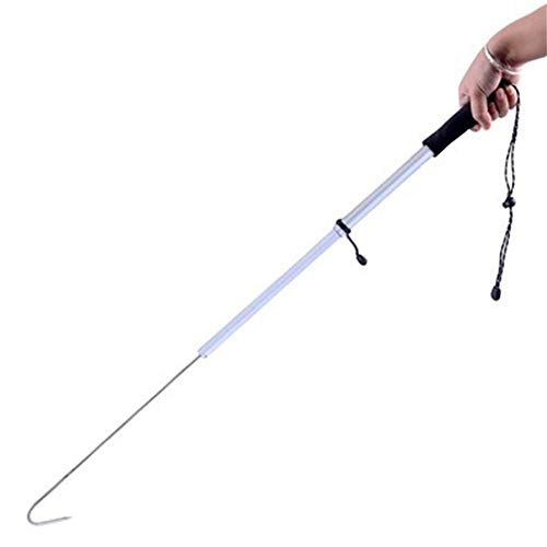 MIGHTYDUTY New Three-Section, Telescopic Fish Gaff with Stainless Sea Fishing Spear Hook Tackle, Aluminum Alloy Pole for Saltwater Fishing