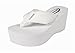 Vacation! Soda Women's High Platform Wedge Flip-flop Sandals in White EVA