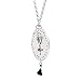 Silpada 'Tassel Fringe' Cut-Out Pendant Necklace in Sterling Silver with Crystals