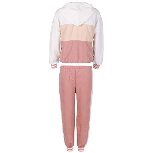 Winsummer Womens 2 Piece Outfits Tracksuits Pullover Hoodie Sweatshirt Top Sweatpants Sport Jogger Sweatsuit Activewear Pink