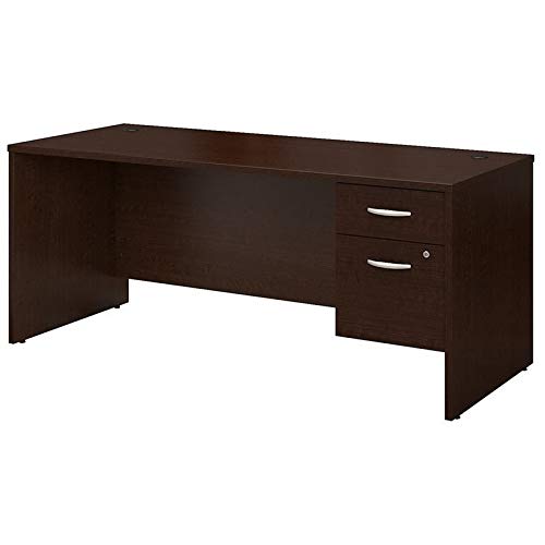 Scranton & Co 72" Desk with 2 Pedestals in Mocha Cherry