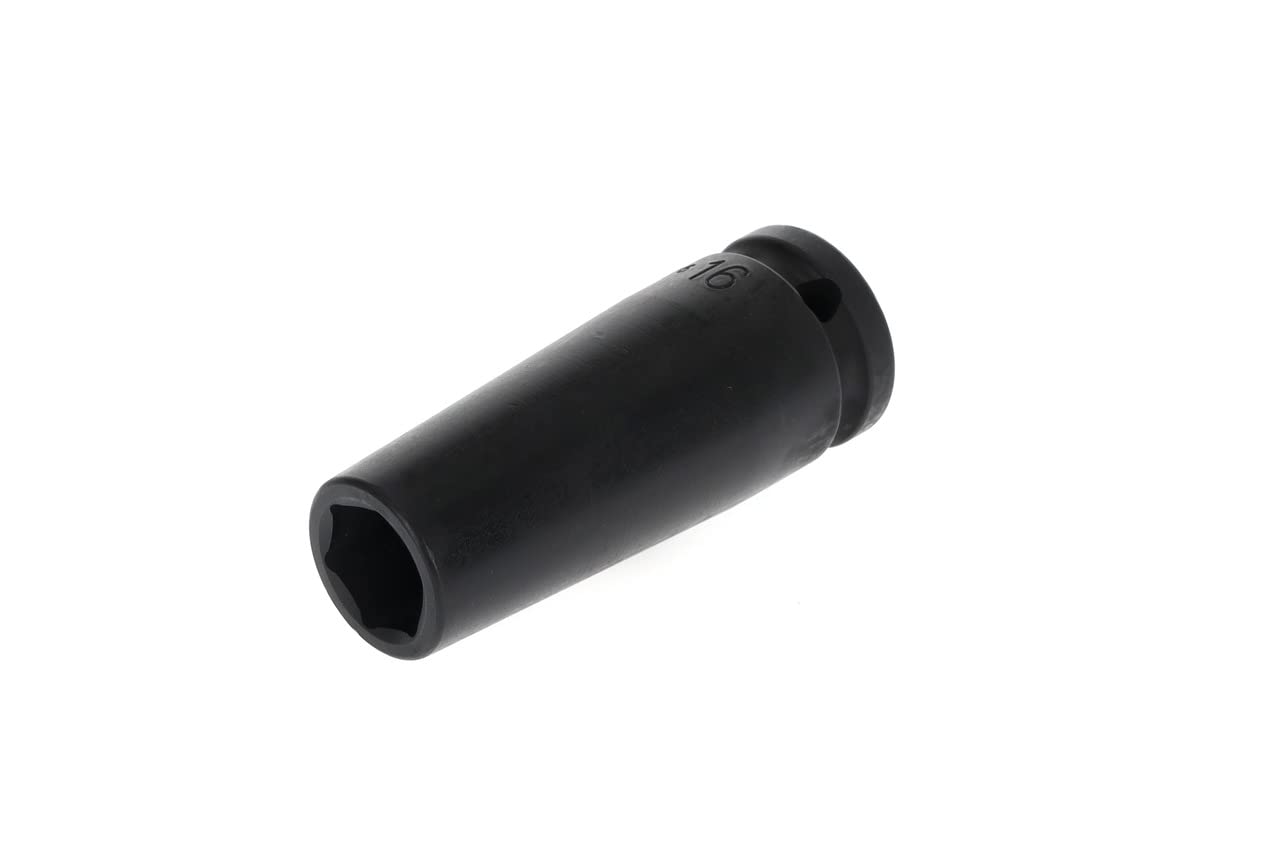 GEDORE red Impact wrench socket, Socket, 1/2" 12.5 mm drive, Hex, AF 16 mm, Long, Machine-operated, Automotive, R63001616