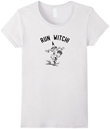 Womens Run Witch Witches Witchcraft Clothing Halloween Night Shirt Small White