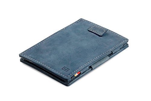 Garzini Magic Wallet RFID Card Sleeves Leather Cavare Vintage (Sapphire Blue)