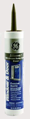 Click Here to See More Images GE GE412A Silicone I Window and Door Caulk, 10.1 oz Cartridge, Bronze (Case of 12)