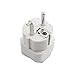 European Travel Plug Adapter, Power Plug Schuko Type E/F for Germany, France, Europe, Russia,South Korea,Egypt, Iran, Indonesia,2-Pin Grounded Plug (Type E/F,3 Pack, Grounded)- White Color