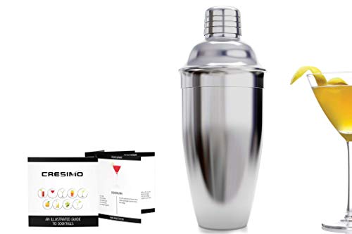 image for Cresimo 24 Ounce Cocktail Shaker plus Drink Recipes Booklet - Professi