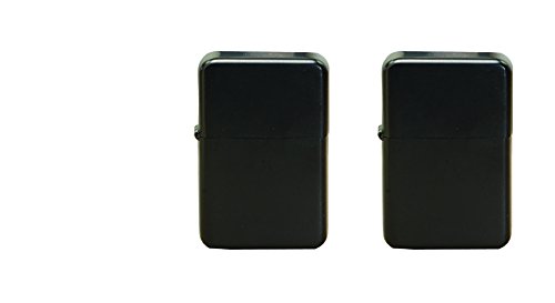 Thirsty Rhino Klik, Windproof Refillable Oil Wick Lighter with Vintage Flip Top and Aluminum Gift Case, Set of 2 (Black)