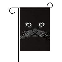 KGuanJi 12x18 inches Garden Flag Black Cat Eyes Double Sided House Yard Indoor Outdoor Seasonal Decoration Small