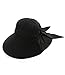Ls Lady Womens Summer Flap Cover Cap Cotton Anti-UV UPF 50+ Sun Shade Hat With Bow. Adjustable Hat With Wind belt (One Size, Black)