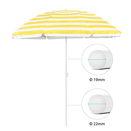 Sekey® 160 cm Sonnenschirm| Strandschirm mit Schutzhülle für Balkon Garten & Terrasse| Neigungswinkel und Höhe… – Bild 3
