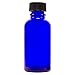 1 Oz (30 ml) Blue Boston Round Glass Bottle w/Cap - Pack of 12