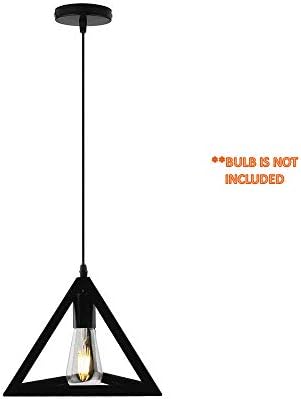 COUDRE Triangle Vintage Hanging Ceiling Light (Black, 60W)