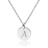 Three Keys Jewelry Silver Tone Initial Necklace 0.63