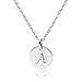 Three Keys Silver Tone Initial Necklace 0.63