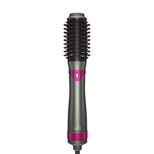 Hair Dryer Brush, Hot Air Brush, Portable One-Step Hair Dryer & Volumizer, Straighterner with Interchangeable Brush Head, Lightweight