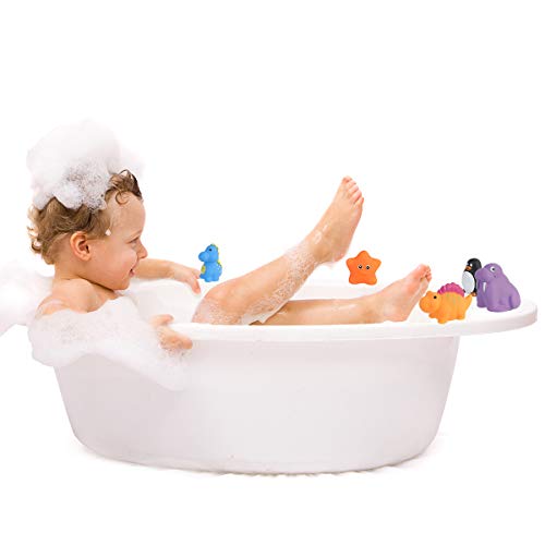 Think Wing Baby Bath Toys Rubber Pool Toy for Toddlers 20 Packs Swimming Sprinkle Bathtub Shower Gift for Kids Animal Recognize Educational