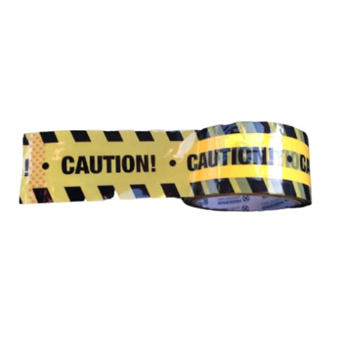 Marksman Yellow Caution Tape Hazard Danger Area Self Adhesive Barricade Tape Safety Warning Tape 48mm X 50m